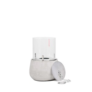 Braséro de table Climaqua Belly, bougeoir anthracite en ardoise naturelle avec verre.