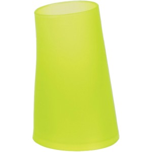 Spirella Zahnputzbecher Move in Kiwi-Grün, asymmetrisches Design.