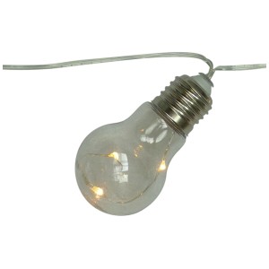 Guirlande lumineuse LED avec 10 LED claires, à piles pour usage extérieur.