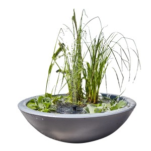 Heissner Solar-Wassergarten Lotusgarden con pompa e piante, ideale per decorare laghetti.