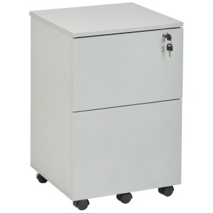 Beliani Armoire de bureau Johnson à roulettes gris clair 62 x 40 x 40 cm
