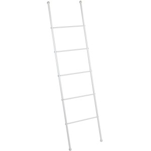 Wenko Scala portasciugamani Viva, acciaio bianco, 5 barre, design a scala, moderno.
