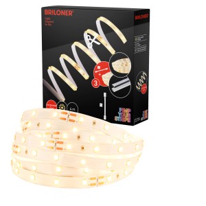 Briloner Set di estensione per striscia LED, 4m, bianco caldo. Striscia LED flessibile per l'estensione, con connettori.