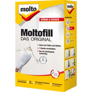 Packung Molto Moltofill Spachtelpulver Innen 2 kg für Wand- und Deckenreparaturen.