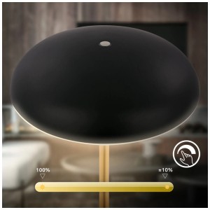 Lampe de table LED dimmable Briloner Caxa en laiton/noir pour intérieur et extérieur.