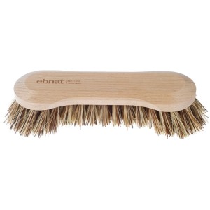 Fegbürste Nature Union, 18 cm, mit Holzgriff und Pflanzenfaser-Borsten für raue Böden.