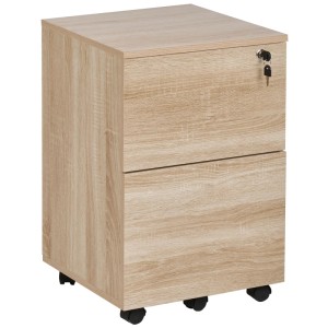 Beliani Armoire de bureau Johnson à roulettes marron clair 62 x 40 x 40 cm