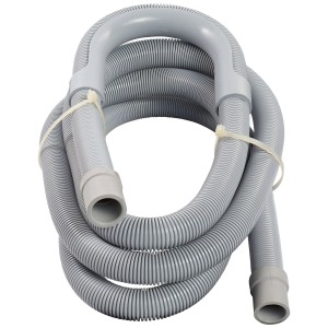Tuyau d'évacuation gris en PVC, longueur 2,5 m, pour lave-linge et lave-vaisselle.