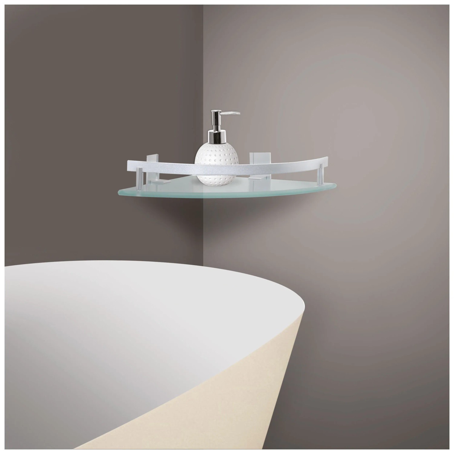 Étagère D'angle Douche En Verre Vdomus - 1 Niveau - Neuve