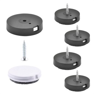 Wagner Patins feutre et plastique QuickClick 2en1 Duo, jeu de 12 pièces, Ø 20 mm, avec vis et inserts interchangeables.