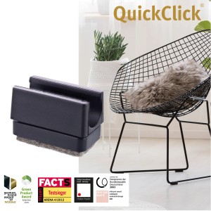 Wagner QuickClick String, patins pour meubles, marron, lot de 4 pour tubes Ø 12mm. Protection de sol pour chaises.