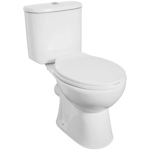 AquaSu Basic WC-Kombi No. 374, WC a pavimento con cassetta e sedile in termoplastica.