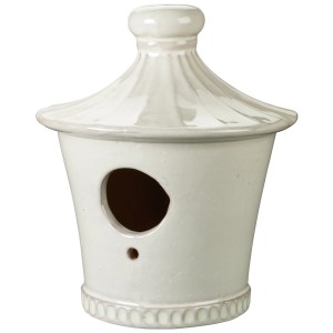 Gartendeko: Glasiertes Vogelhaus Nido aus Terrakotta, ca. 20cm hoch.