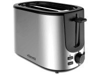 Koenig Toaster Basic Line 2-Schlitz Edelstahl-Finish mit Brötchenaufsatz