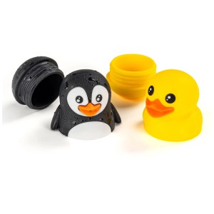 Reer Badetiere: Ente und Pinguin aus Silikon, 2er-Set für Badespaß.