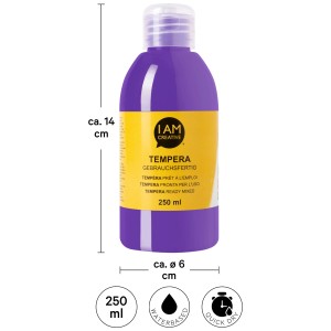 Peinture tempéra violette I Am Creative, 250 ml, prête à l'emploi pour la peinture acrylique.