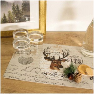 D-c-fix Tischset Rio Wild, 29x44 cm, mit Hirschmotiv. Dekorative Tischdecke für den Esstisch.