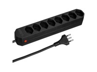 Multipresa Compact con pulsante di reset Nero 8 x T13 / 1,5 m