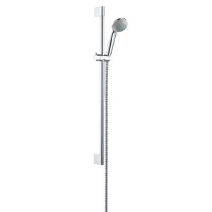 Ensemble de douche Hansgrohe Crometta 85 VarioJet avec barre et flexible chromé.