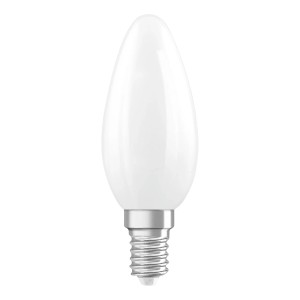 Osram LED-Leuchtmittel E14 Kerzenform, 3,4W, mattweiß, für dekorative Beleuchtung.