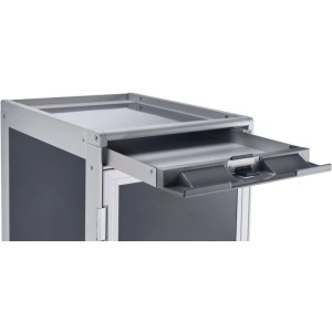 Diaqua Trolley aereo Antracite Alluminio. Ripiano estraibile con maniglia. Scaffale bagno versatile.