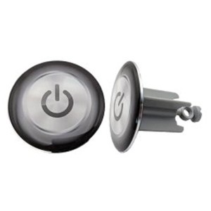 Diaqua Tappo universale onOff, ottone/plastica, nero, con motivo pulsante di accensione per lavelli.