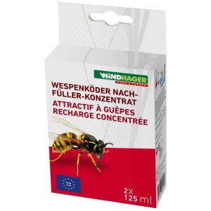Windhager Esca per vespe concentrata di ricarica, 2x125ml, per la protezione dagli insetti. Controllo delle vespe senza sostanze chimiche.