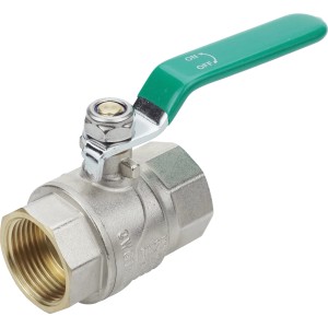 Robinet à boisseau sphérique en laiton 30,3 mm (Rp 1) PN25 2IG avec poignée verte pour plomberie et irrigation.