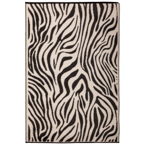 Tappeto da esterno Zebra Esschert Design, 150x242,5 cm, polipropilene. Tappeto da giardino a zebra per patio e balcone.