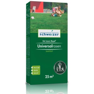 Eric Schweizer Universalrasen Uni Lawn Royal 25 m²: Confezione di semi per prato resistente.