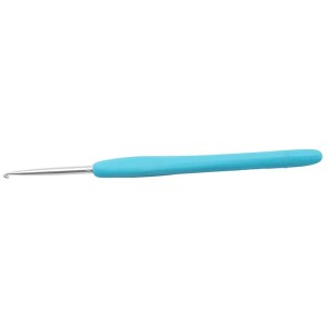 Uncinetto da 2 mm con manico blu per lavori a maglia e forniture artistiche.
