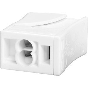 Morsetto per illuminazione bipolare bianco per conduttori 0.75-2.5 mm², set da 5 pezzi.