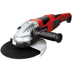 Meuleuse d'angle Einhell TE-AG 230/2000 : Meuleuse robuste à deux mains rouge/argent avec grand disque.
