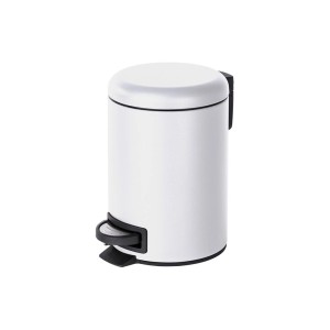 Wenko Leman pattumiera a pedale bianca, 3 litri, per bagno, WC o ufficio.
