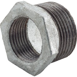 Raccord en fonte malléable, 33,3 mm x 24,1 mm, réduction filetée.