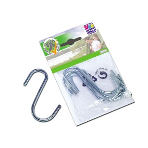 Set di 4 ganci a S zincati per campeggio e accessori, uso versatile.