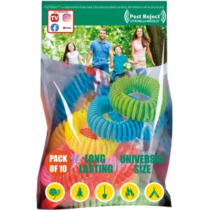Best Direct Braccialetti Pest Reject Citronella, set da 10 pz, repellente per zanzare per attività all'aperto.