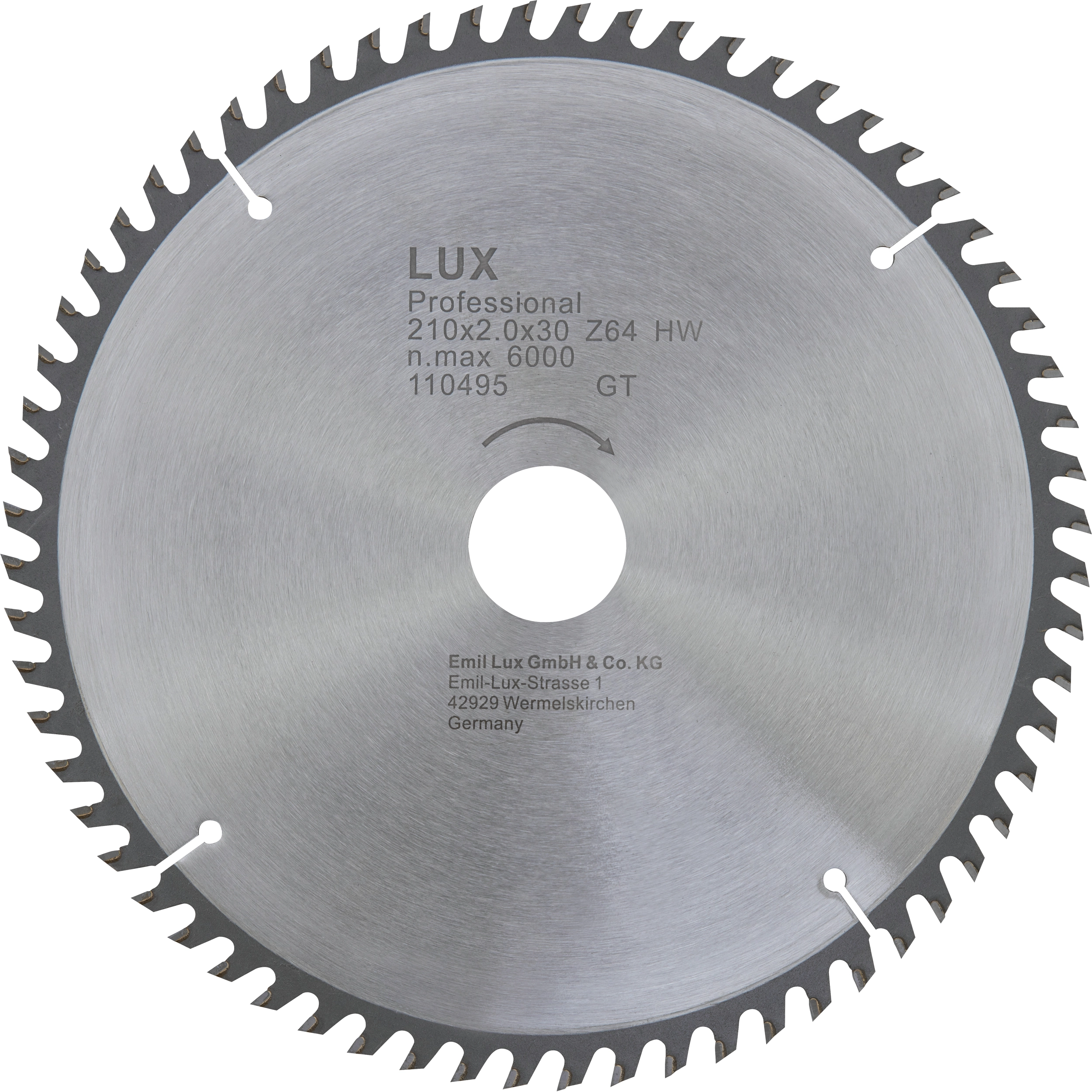 LUX HM Lama per sega circolare 210 x 30 mm / 64 Z