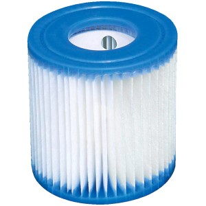 Cartouche de filtration Intex type H pour systèmes de filtration de piscine, filtre blanc avec bord bleu.