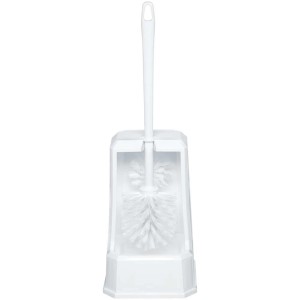 Ensemble brosse WC Diaqua blanc avec nettoyant rebord au design classique pour toute salle de bain.