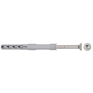 Fischer tassello a gambo lungo SXR 10x140 con vite, adatto per lavori di tassellatura.