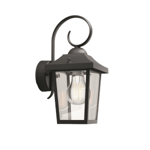 Applique murale extérieure noire Philips Buzzard au design vintage avec douille E27.