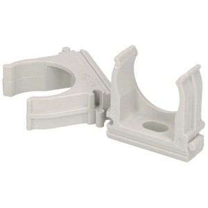 Morsetto a clip grigio M25, set da 5, collegabile con foro di fissaggio per cavi e tubi.
