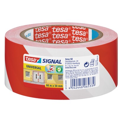 Tesa Signal Markierungsklebeband Universal Rot-Weiss 66 x 50 mm