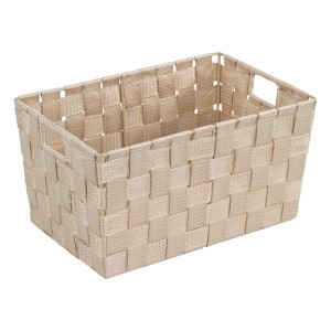 Cesto beige Wenko Adria S in treccia PP, ideale come accessorio bagno e per riporre oggetti.