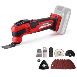 Einhell Varrito outil multifonction sans fil avec accessoires et batterie. Idéal pour les bricoleurs.