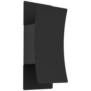 Eglo Verdolino applique murale LED extérieure, acier noir, lumière indirecte, IP44 résistante aux éclaboussures.