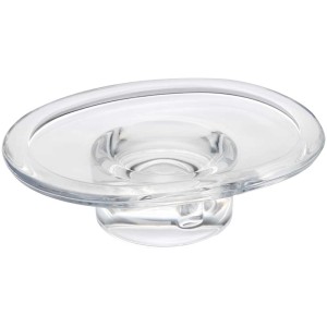 Diaqua Olbia portasapone, vassoio in vetro trasparente per sapone da bagno.