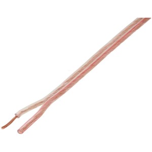 Cavo per altoparlanti trasparente, 2 x 0,5 mm², lunghezza 10 m per audio e video.