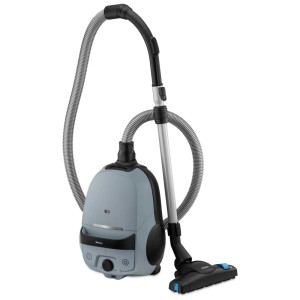 Aspirapolvere a traino Trisa Comfort Clean T3611, grigio con accessori.